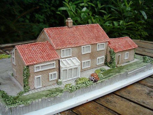 Unique bespoke hand sculpted miniature replica homes and houses