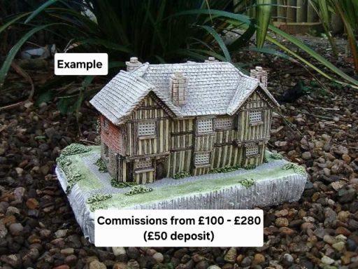 Unique bespoke hand sculpted miniature replica homes houses and wedding venues
